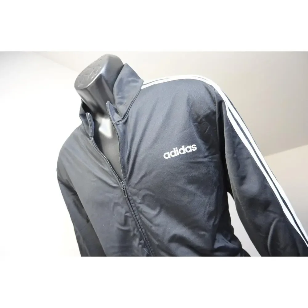 Adidas Track Jacket Black Performance Full Zip Athletic Mens‎ Size XL
